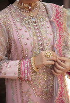 Luxury Embroidered Organza 3-Piece Suit with Stone Work & Tassel Detailing