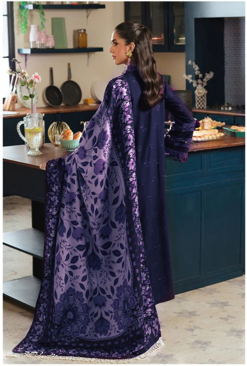 Premium Heavy Embroidered 3PC dhanak with Wool Shawl