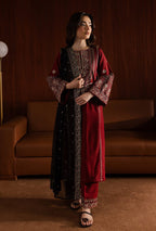 Premium Embroidered Dhanak 3-Piece Unstitched Winter Suit with Heavy Shawl