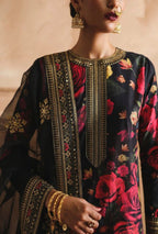 Luxury Silk Digital Printed Embroidered 3-Piece Suit