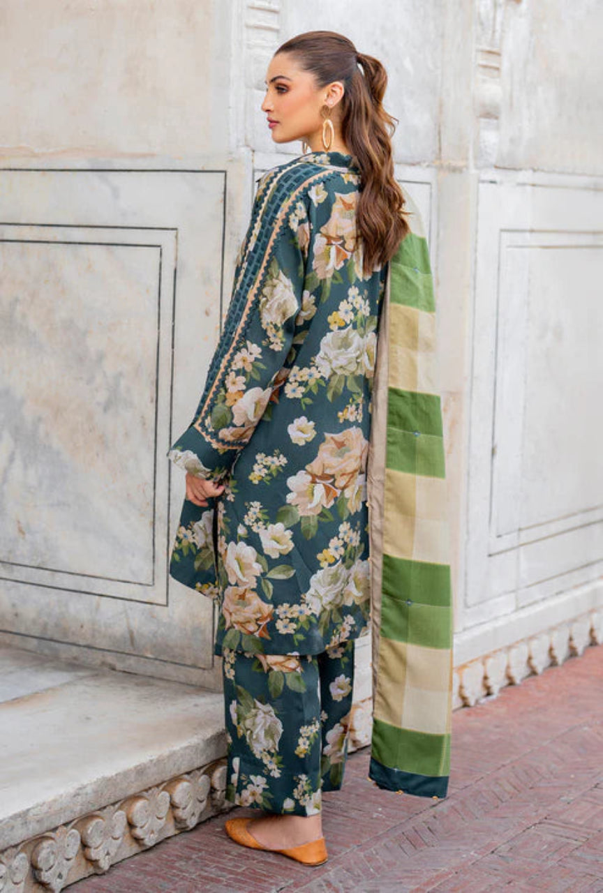 Unstitched Digital Printed Khaddar Suit 3 PEC with Printed Khaddar Dupatta