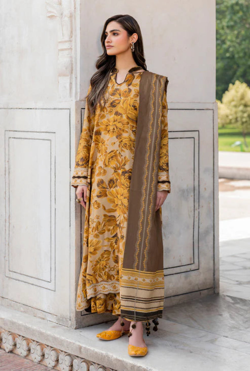 Unstitched Digital Printed Khaddar Suit 3 PEC with Printed Khaddar Dupatta
