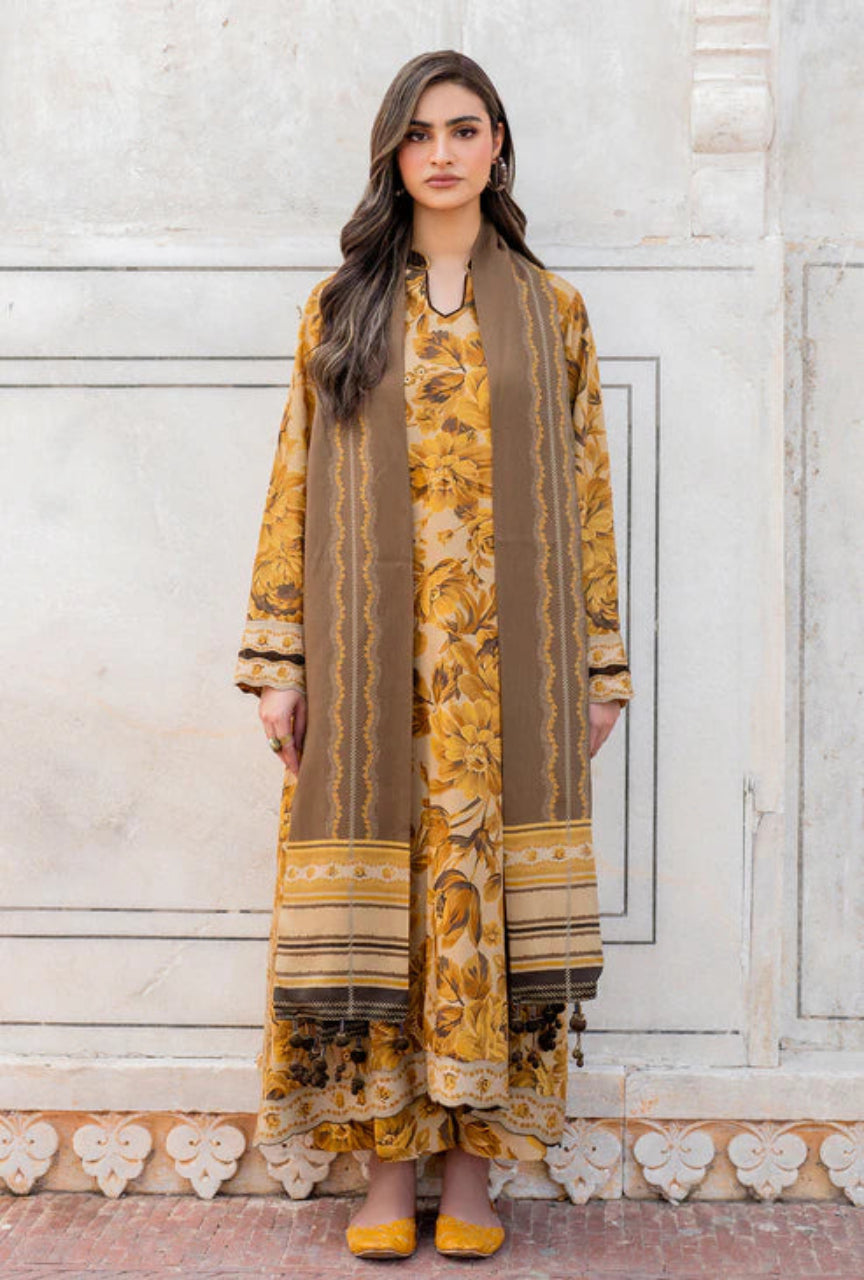 Unstitched Digital Printed Khaddar Suit 3 PEC with Printed Khaddar Dupatta