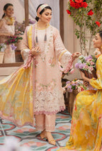 3 Piece Unstitched Heavy Embroidered Chickan Kari Lawn Suit ( Printed Polly Lawn Dupatta )