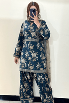 Digital Printed Slub Khaddar 3-Piece