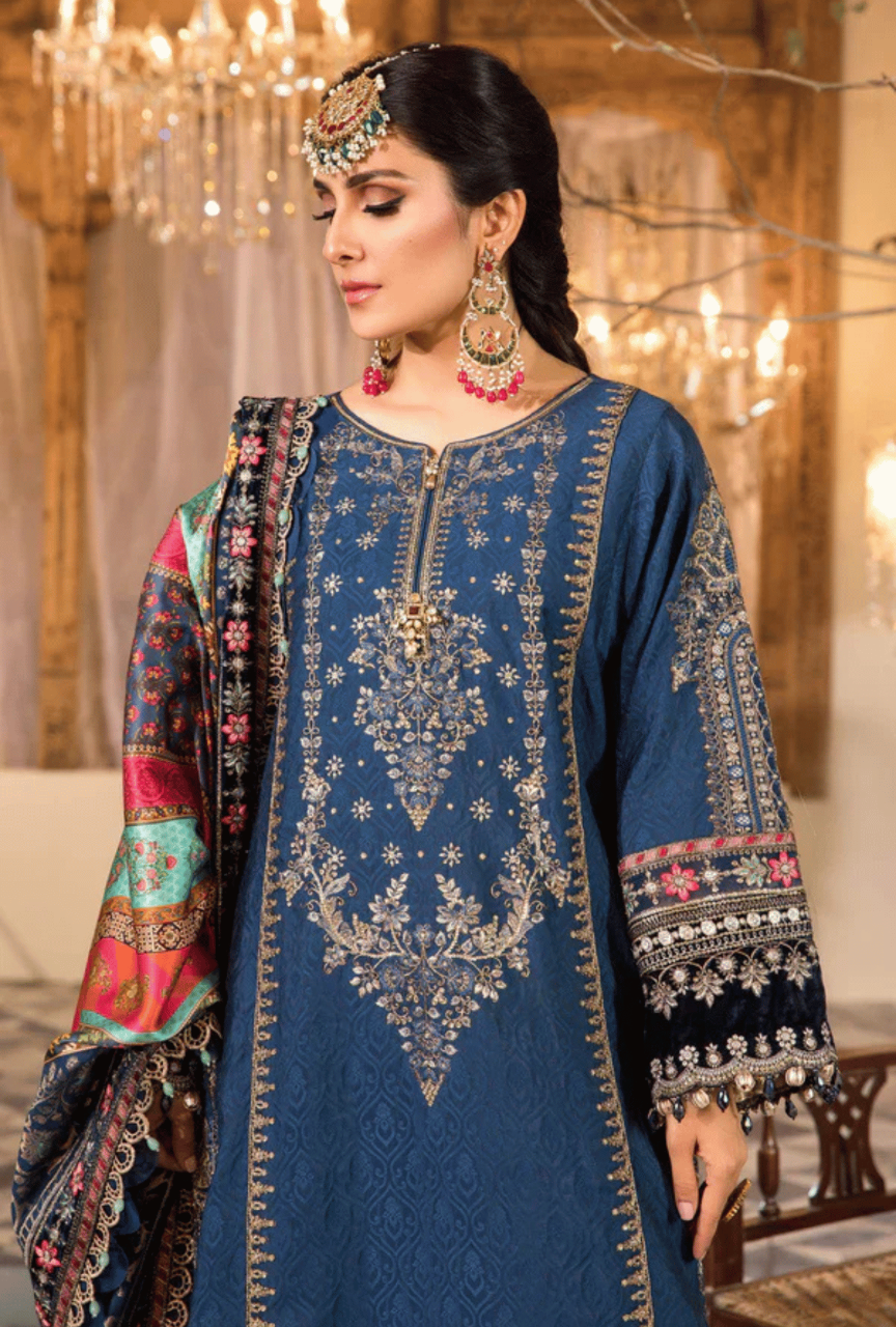 Luxury Chiffon Spangle Work 3PC Embroidered Suit