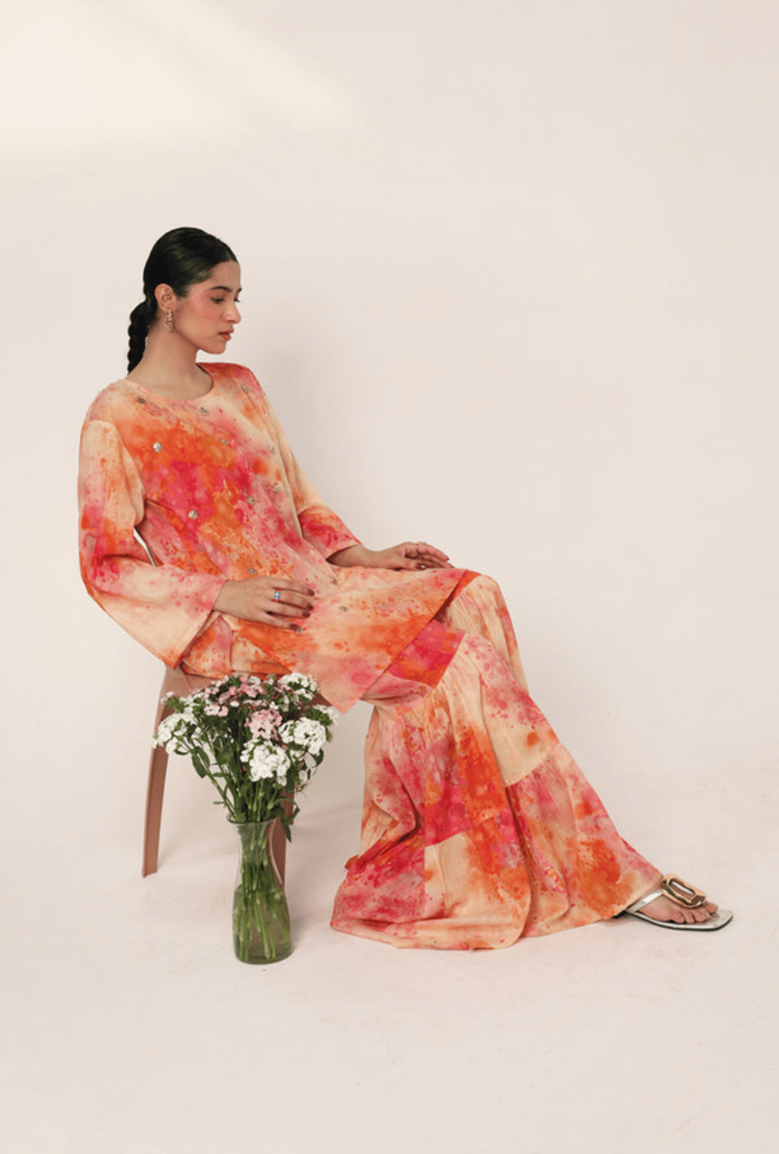 3 Piece Unstitched Digital Printed Silk Suit