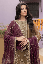 Luxury Heavy Embroidered Chiffon Suit with Cut Work Dupatta