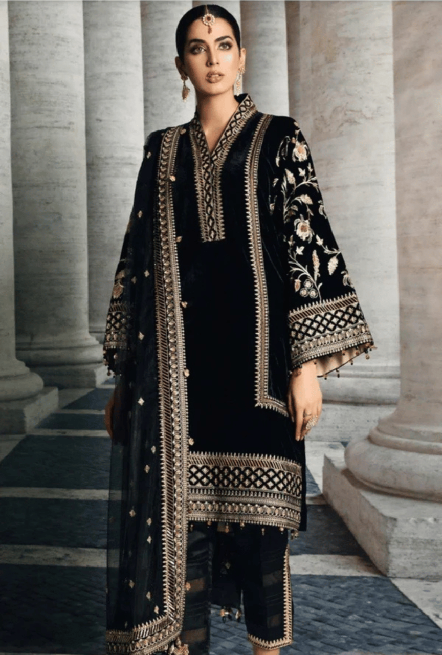 Velvet Luxury Embroidered 3PC suit