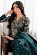Dhanak 3-Piece Suit with Heavy Embroidered Shawl