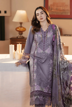 Dhanak 3-Piece Suit with Printed Wool Shawl & Elegant Embroidery