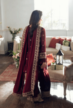 Pure Chiffon Heavy Spengle Embroidered Suit with Ready-to-Wear Dupatta & Malai Trouser