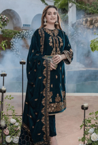 Women unstitched - 3PC Velvet Embroidered Suit