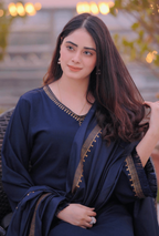 3 Piece Unstitched Heavy Embroidered Dhanak Suit ( Printed Woolen Dupatta )