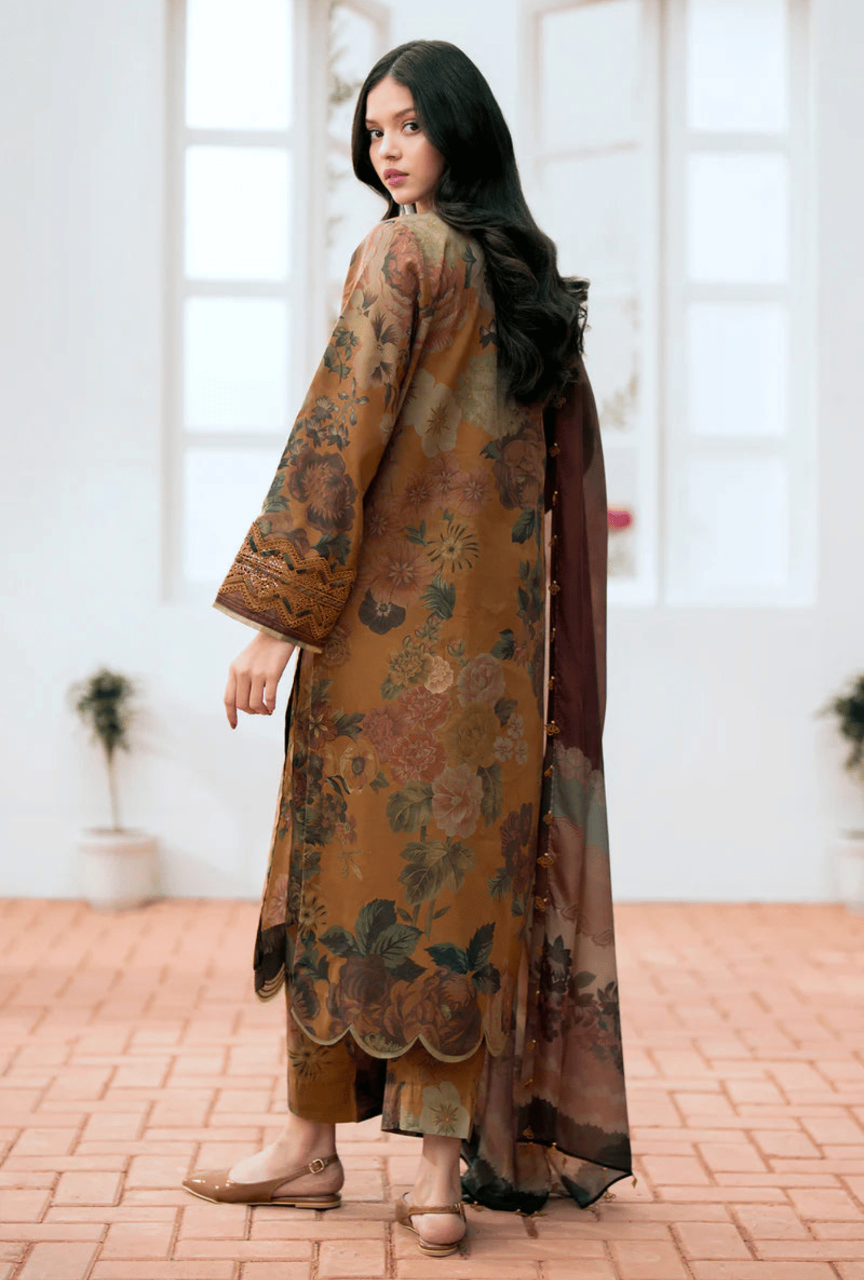 Unstitched Embroidered 3 PEC Khaddar Suit with Printed Khaddar Dupatta