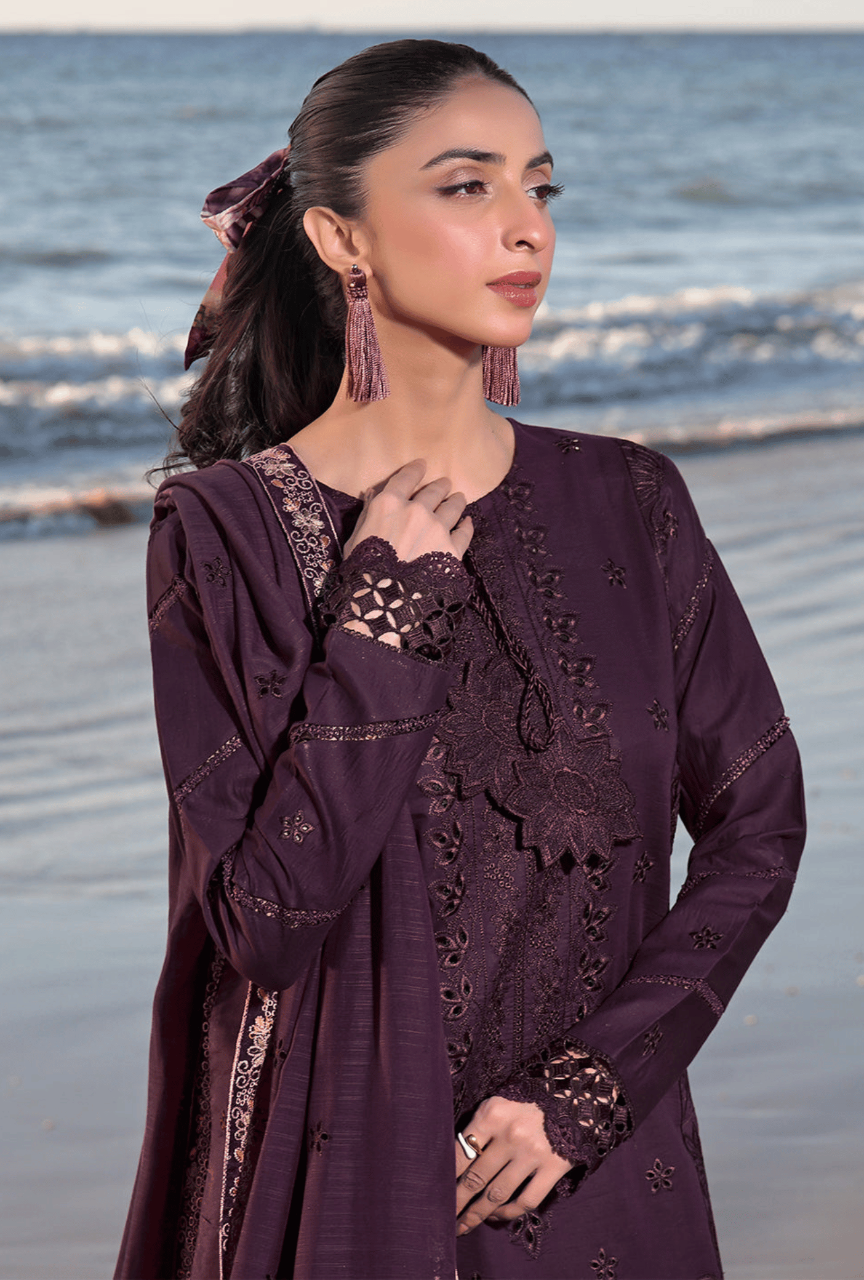 Unstitched 3 Piece Fully Embroidered Chickan Kari Lawn Suit With Fully Embroidered Lawn Dupatta