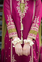 3PC-Heavy Embroidered Dhannak Suit with Bamber Chiffon Duppatta