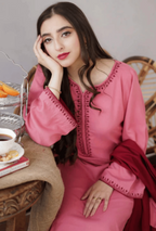 3 Piece Unstitched Embroidered Dhanak Suit with Dhanak Embroide wool shawl