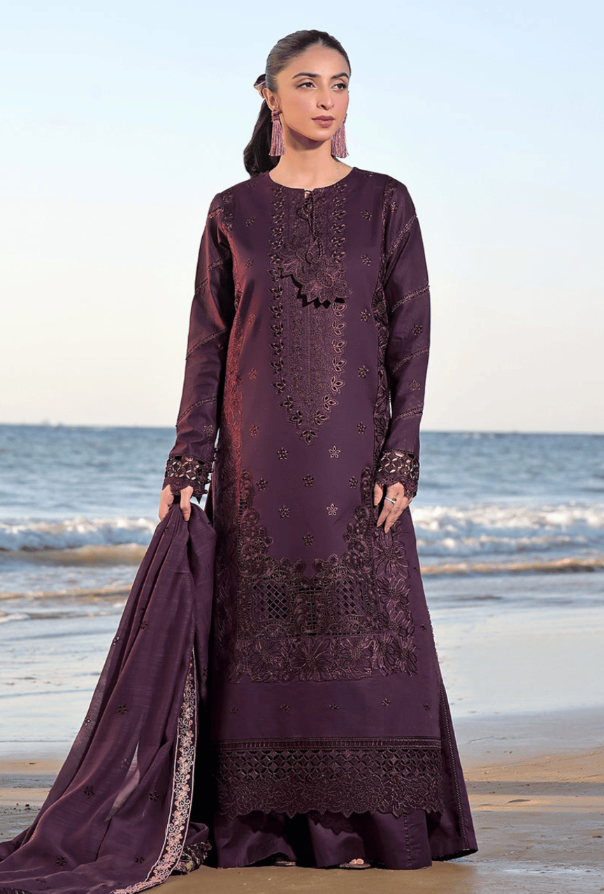Unstitched 3 Piece Fully Embroidered Chickan Kari Lawn Suit With Fully Embroidered Lawn Dupatta
