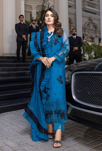 Luxury Embroidered Chiffon 3PC Suit with Organza Dupatta