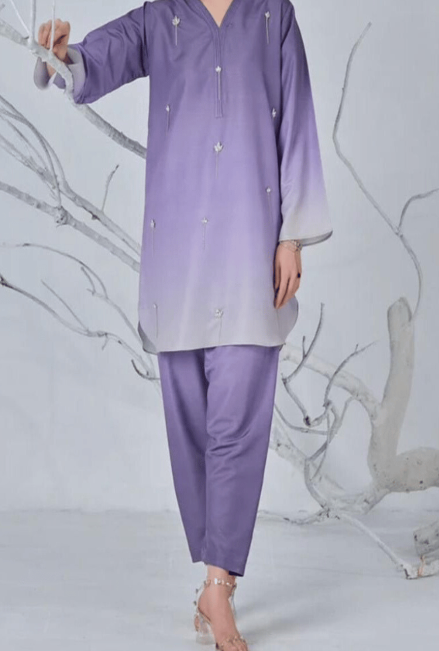 3 Piece Unstitched Digital Printed Silk Suit