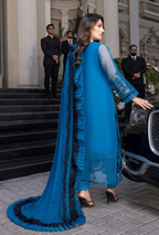 Luxury Embroidered Chiffon 3PC Suit with Organza Dupatta