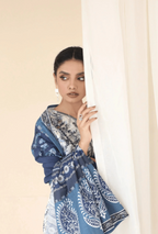 Premium Khaddar Digital Printed Suit with Heavy Embroidered Organza Patches