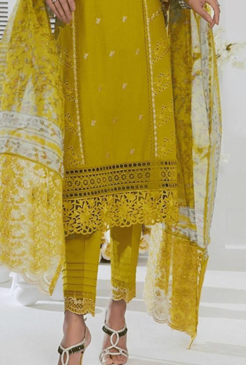 Luxury Embroidered 3 PC with Ready-to-Wear Wool Shawl