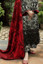 Women Unstitched— Digital Linen 3-Piece & cutwork embroidery