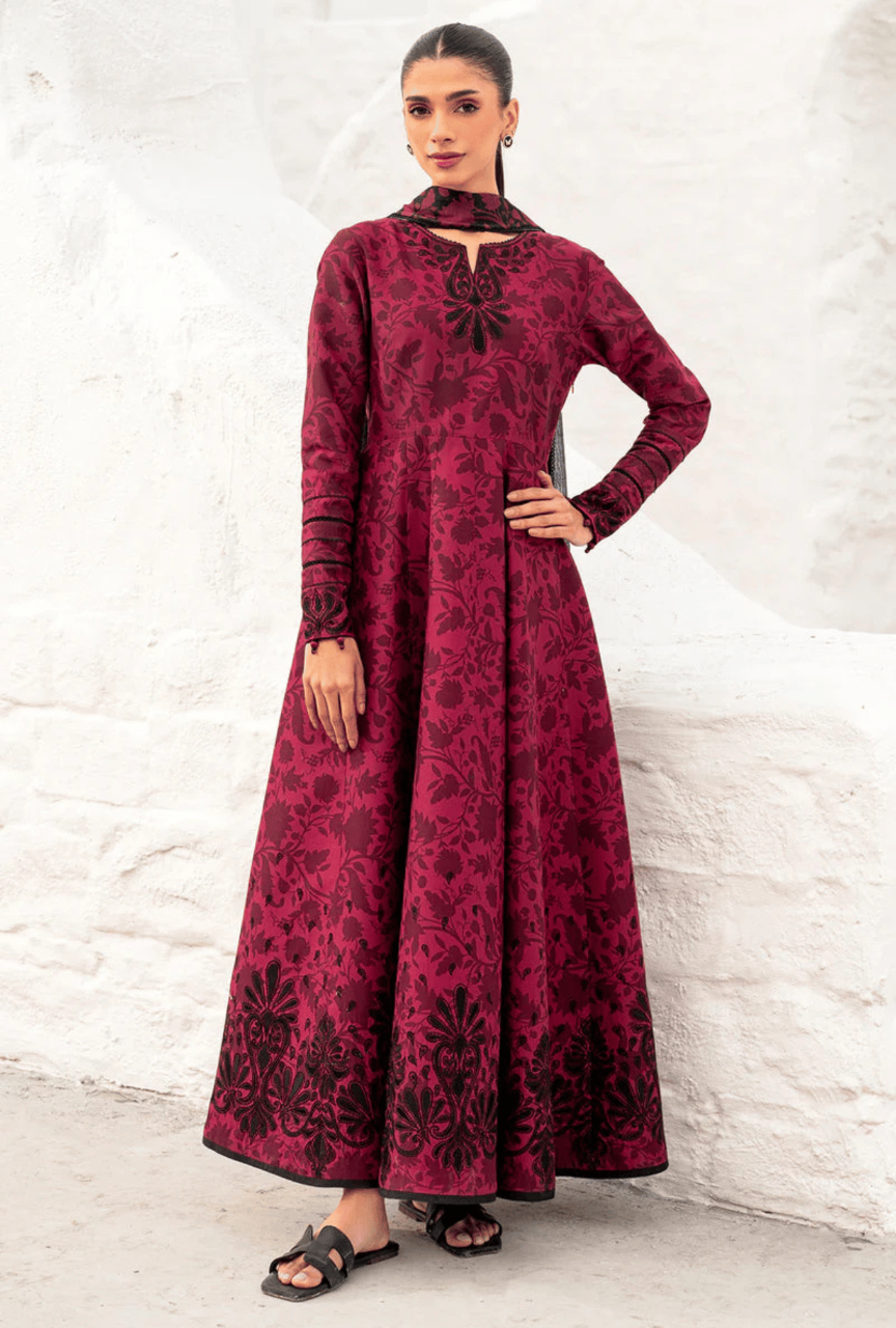 Women Unstitched— Digital Linen 3-Piece & cutwork embroidery