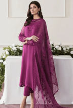 Chiffon 3PC Suit with Embroidered Organza Dupatta