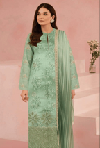 Women Unstitched— Digital Linen 3-Piece & cutwork embroidery
