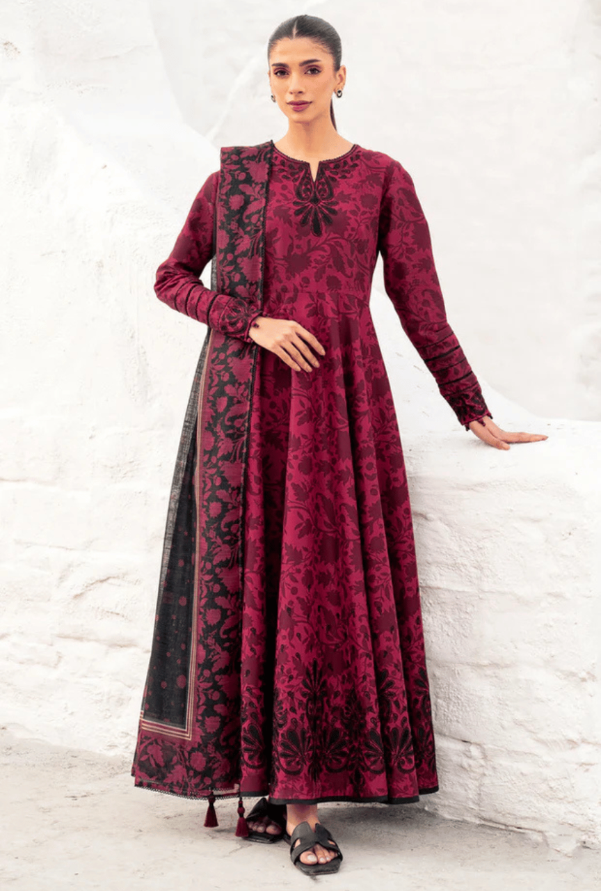 Women Unstitched— Digital Linen 3-Piece & cutwork embroidery