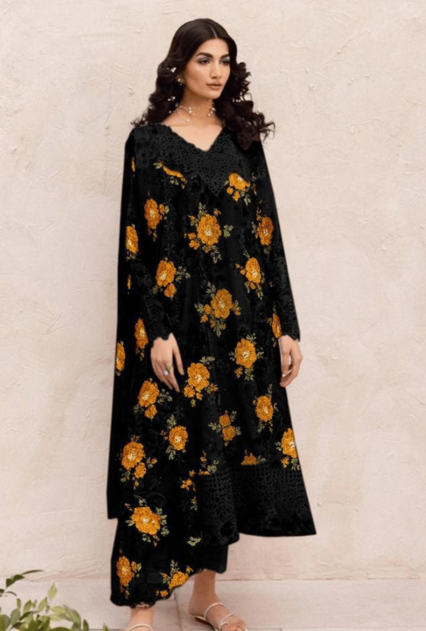 Premium Linen 3-Piece Embroidered Chikankari Suit | Digital Printed Dupatta