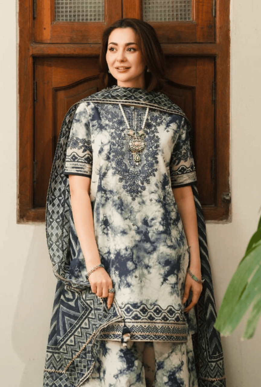 Digital Printed Slub Khaddar 3-Piece