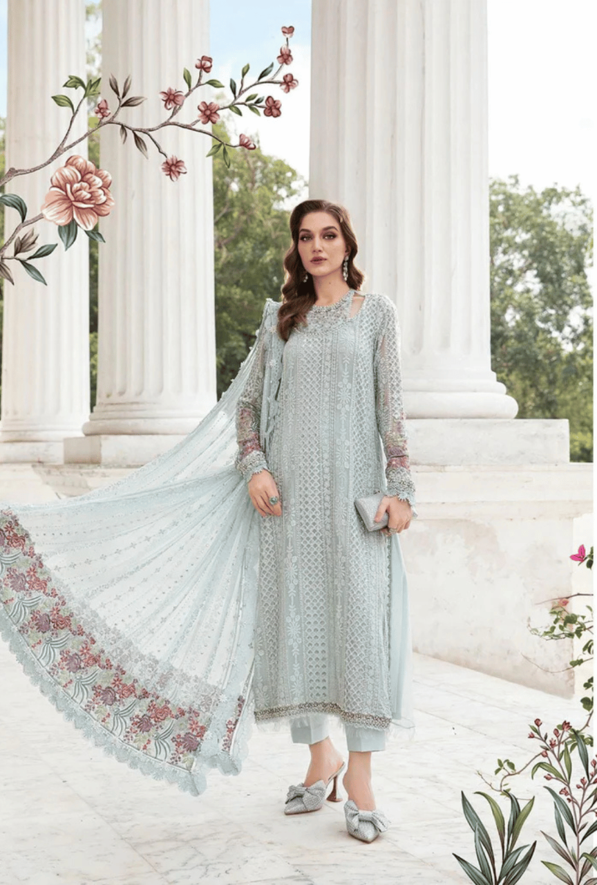 Unstitched Embroidered Chiffon Suit"24