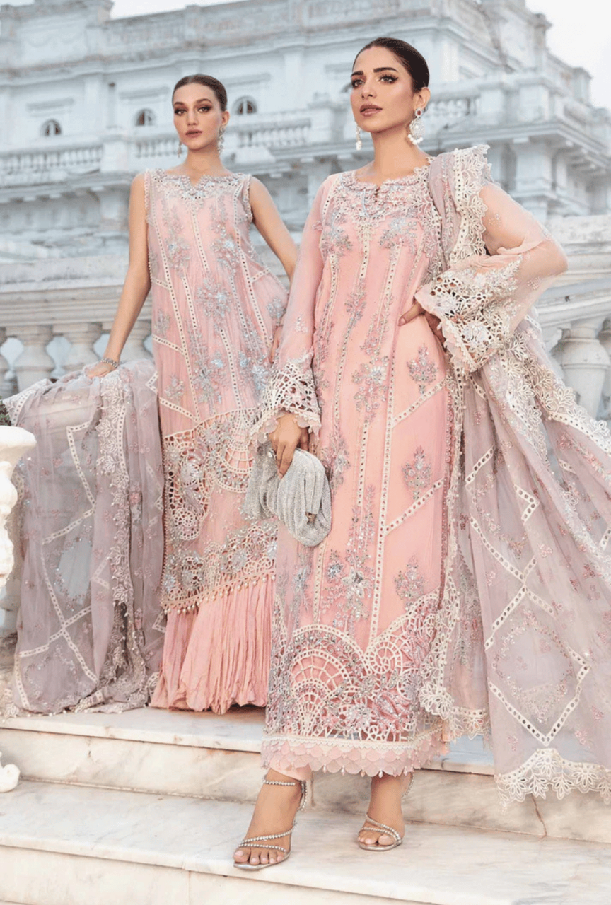 Unstitched Embroidered Chiffon Suit"