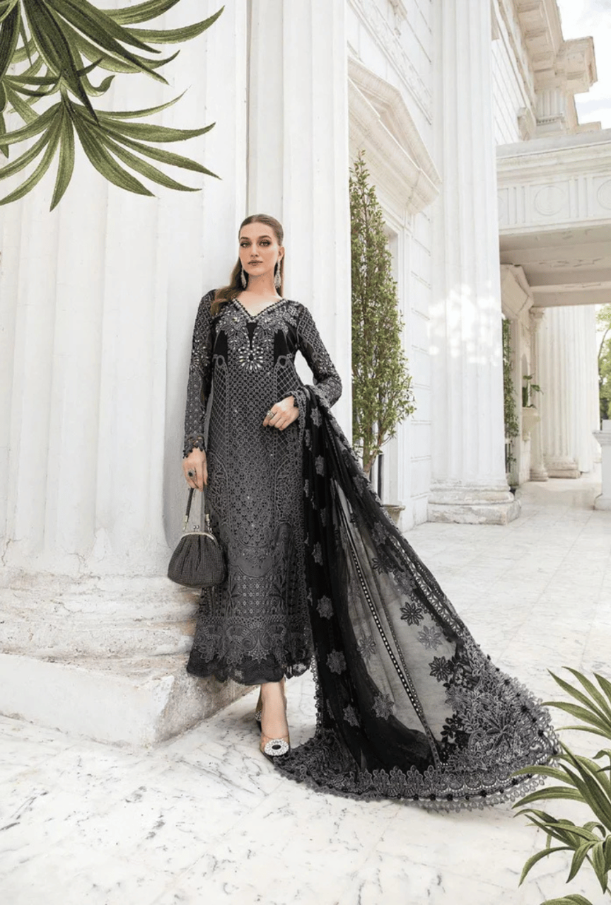 Unstitched Embroidered Chiffon Suit"24