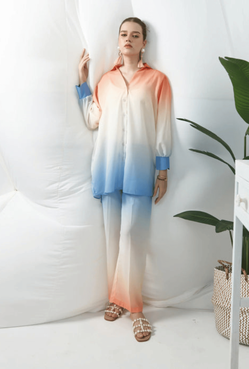 Digital Printed 3 Piece Shamooz Silk Suit – Shirt, Trouser & Dupatta (Unstitched)