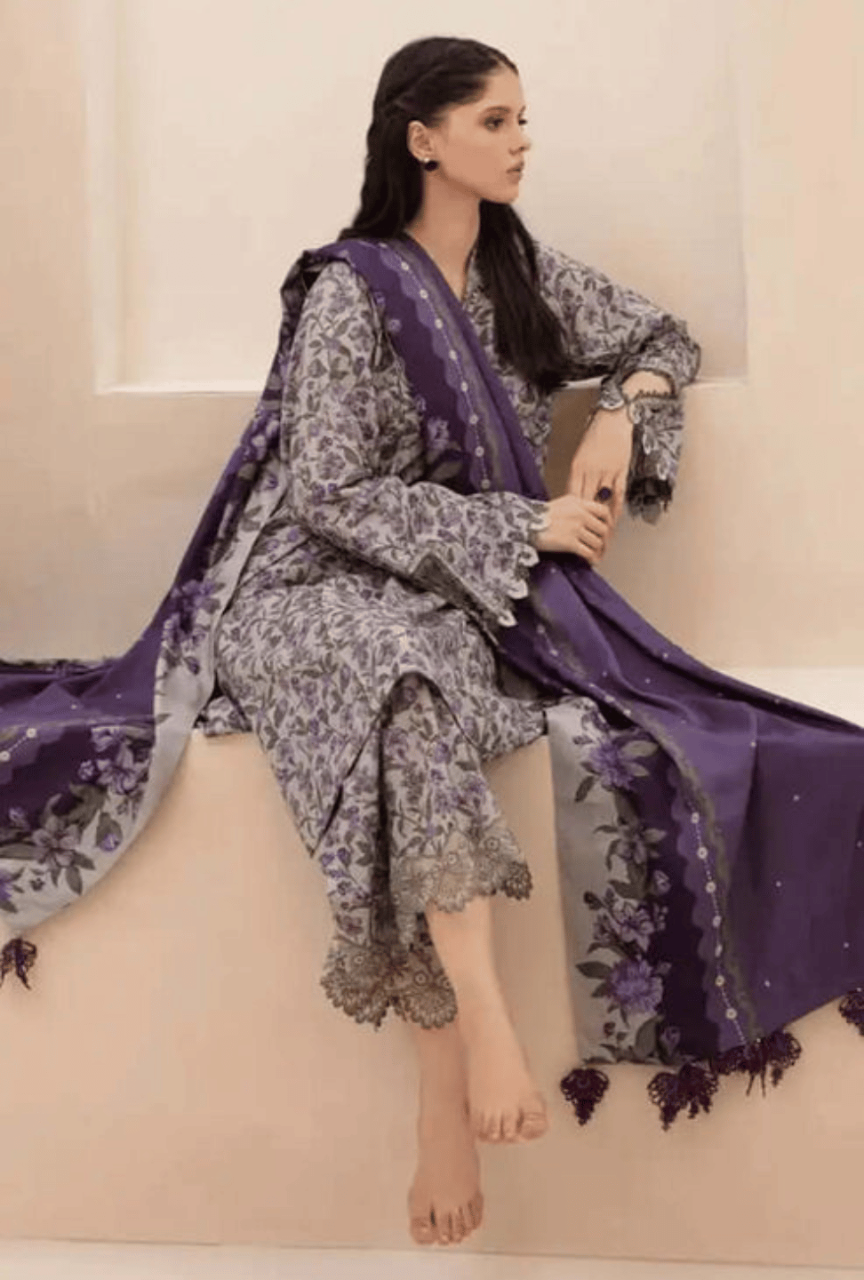 Unstitched 3 PEC Khaddar Digital Printed Suit with Digital Printed Khaddar Dupatta