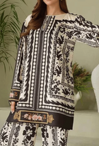 Digital Printed 3 Piece Shamooz Silk Suit – Shirt, Trouser & Dupatta (Unstitched)