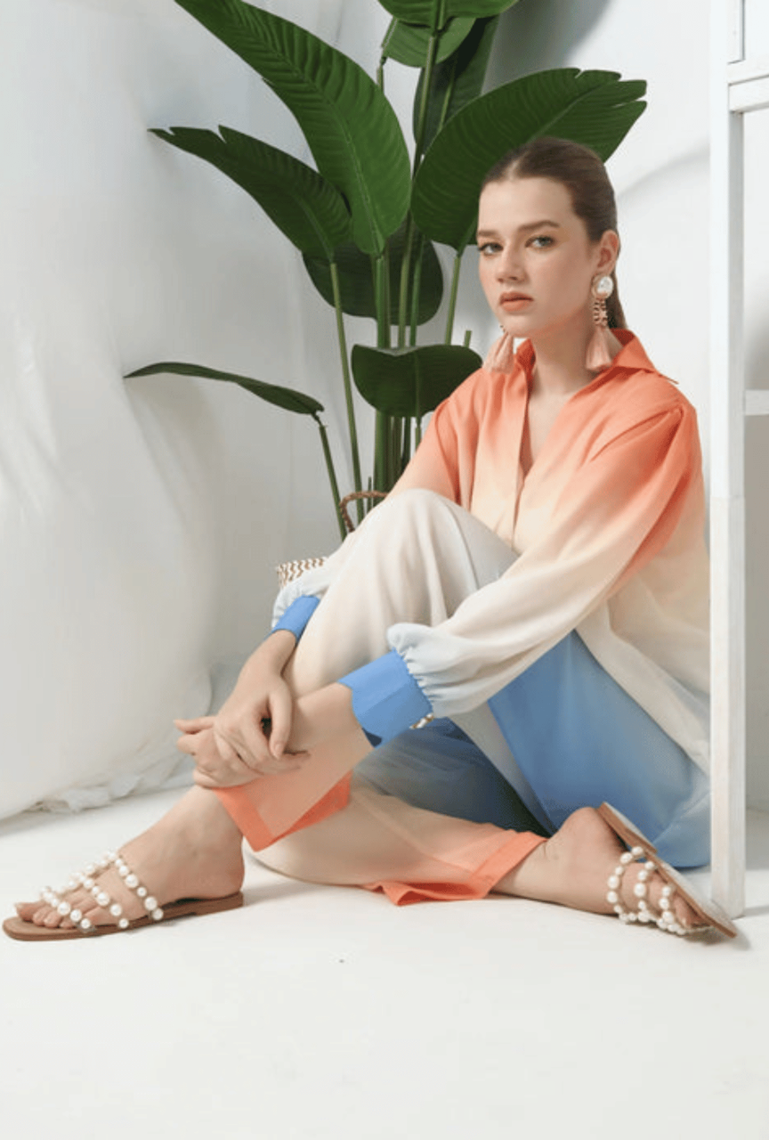 Digital Printed 3 Piece Shamooz Silk Suit – Shirt, Trouser & Dupatta (Unstitched)