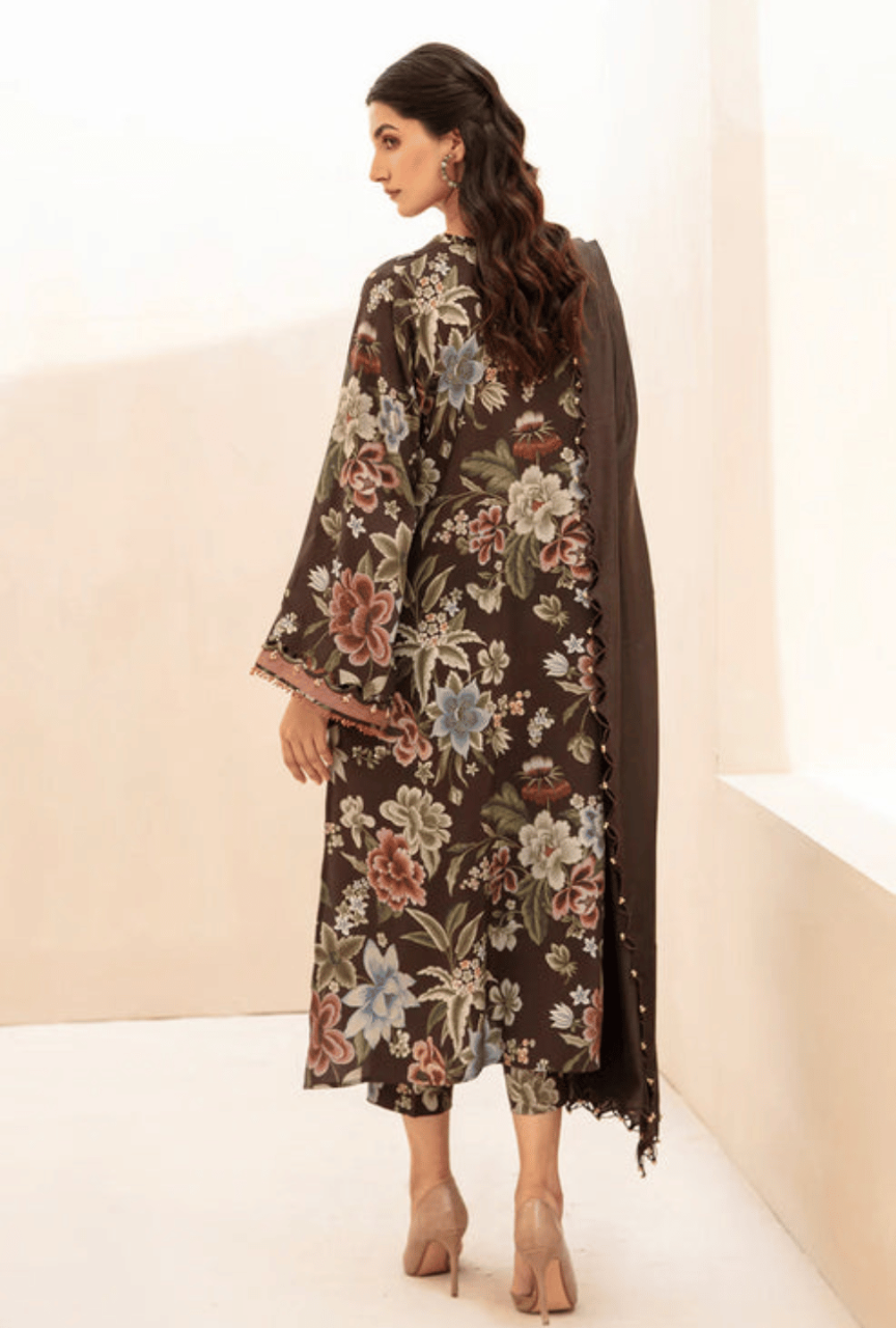 Unstitched Khaddar Digital Printed 3 PEC Suit with Printed Khaddar Dupatta