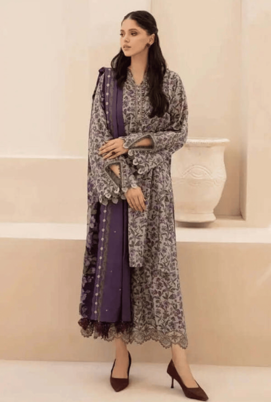 Unstitched 3 PEC Khaddar Digital Printed Suit with Digital Printed Khaddar Dupatta