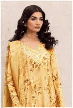 Women Unstitched— Digital Linen 3-Piece & cutwork embroidery