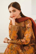 Women Unstitched— Digital Linen 3-Piece & cutwork embroidery