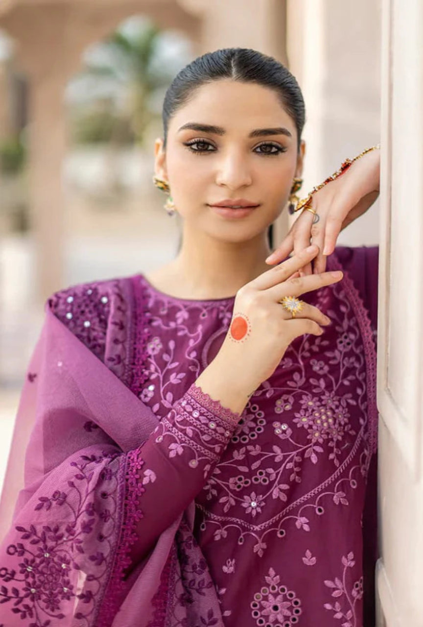 Women unstiched-3PC Embroidered Lawn Suit