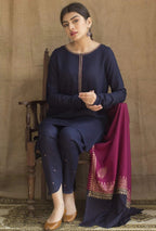 3 Piece Unstitched Heavy Embroidered Dhanak Suit  Printed Woolen dupatta