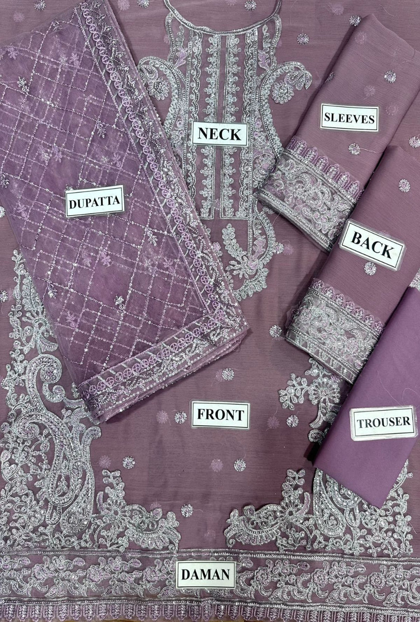 Luxury Fully Embroidered Spangle Work Suit