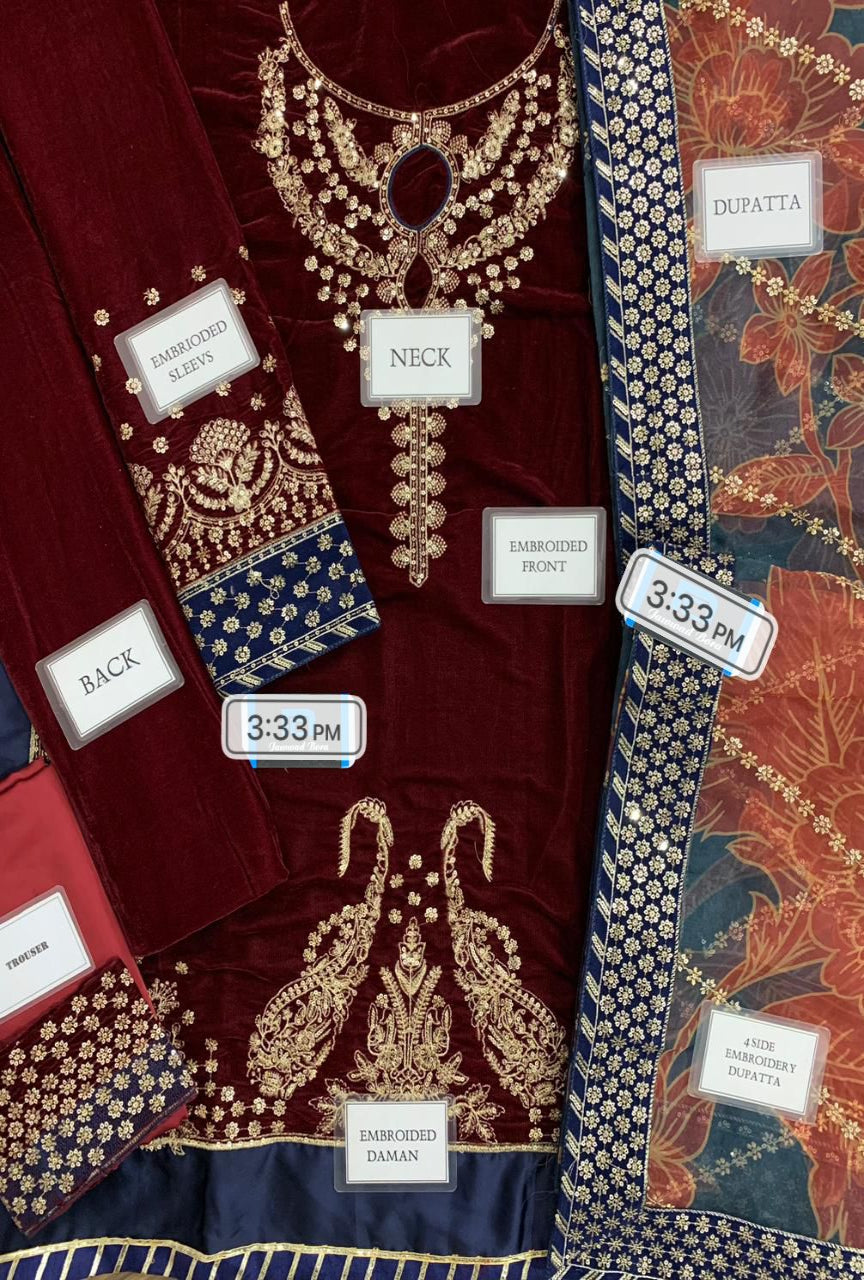 VELVET COLLECTION 2024 — Luxury Heavy Embroidered Spangle Suit